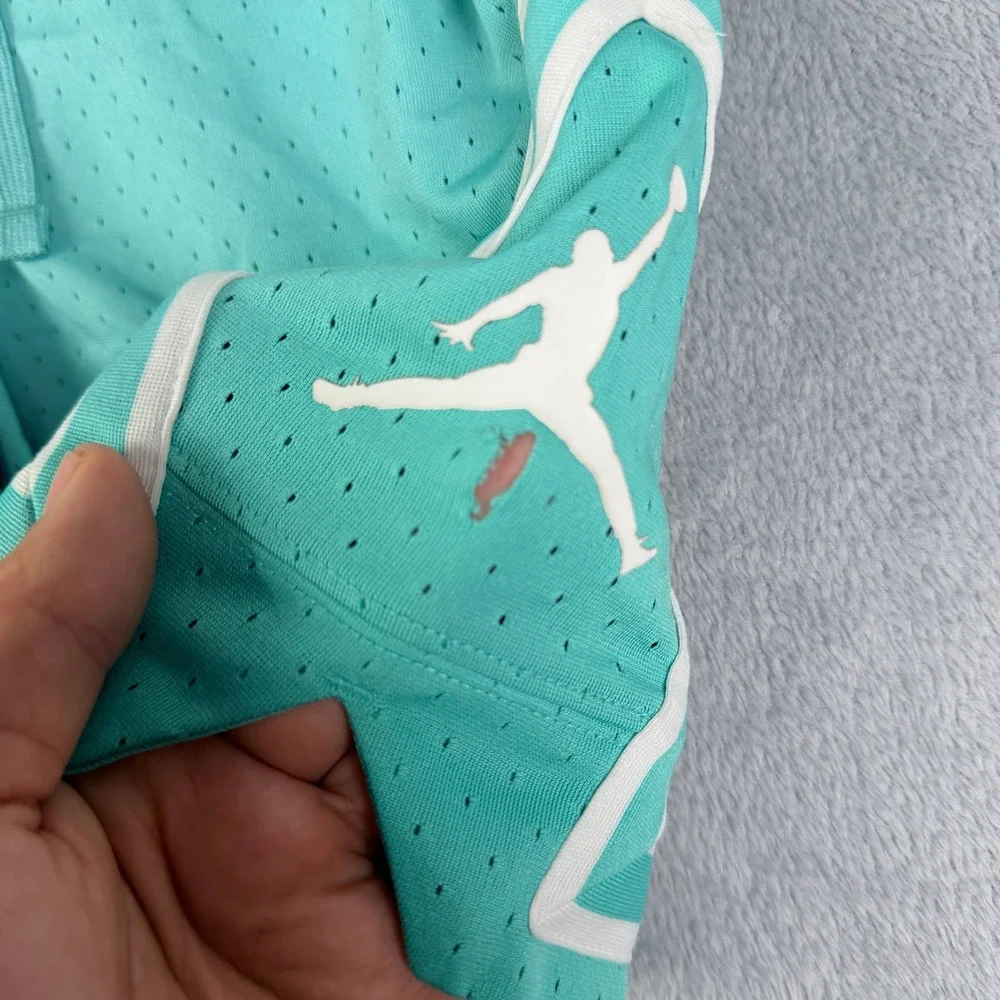 Jordan Dri-FIT Diamond Mesh Basketball Shorts Teal White HF9910-392 Mens XS